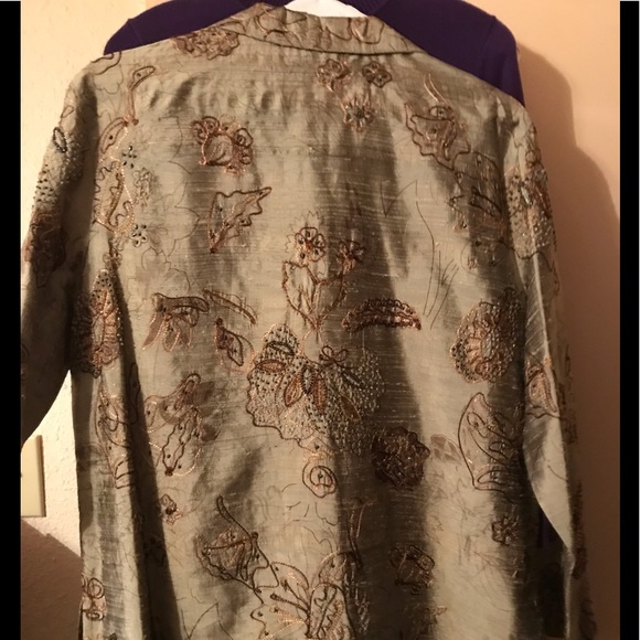 Chico’s Design Silk Blouse Size 3 - Picture 4 of 5